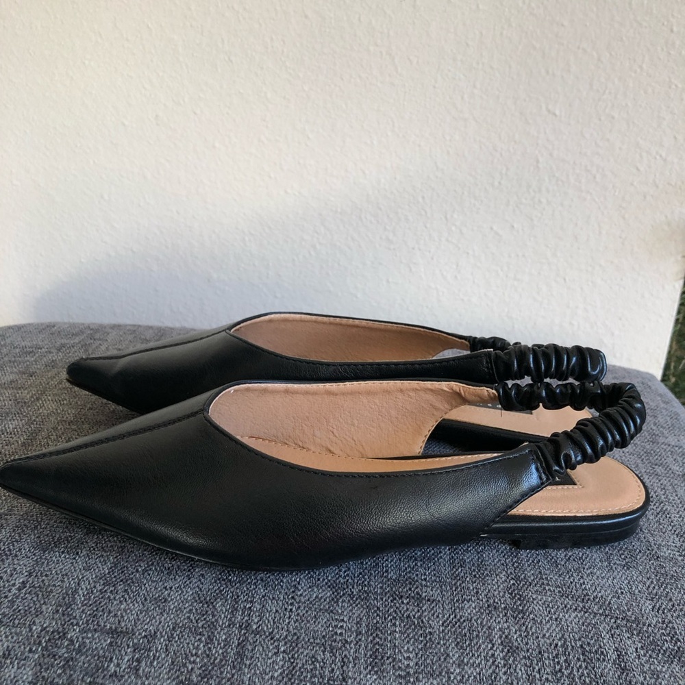 Topshop Black Slingback Flats